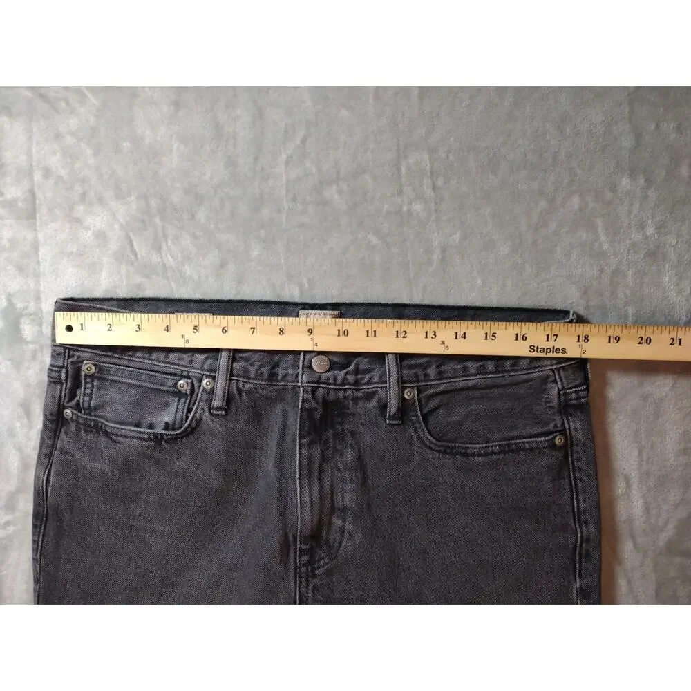 J.CREW 484 Jeans Mens 35x32 Black Tapered Leg Slim Cotton Western Grunge Goth